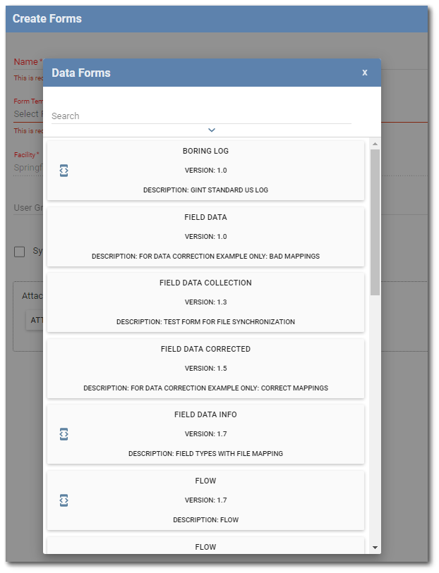 Select Form Templates