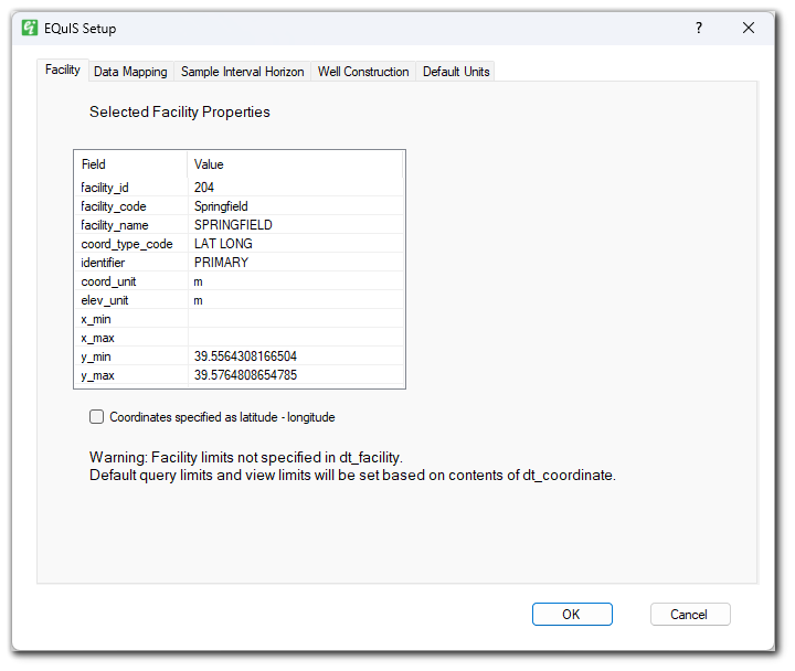 EI-EQuIS_Setup-Facility_Tab