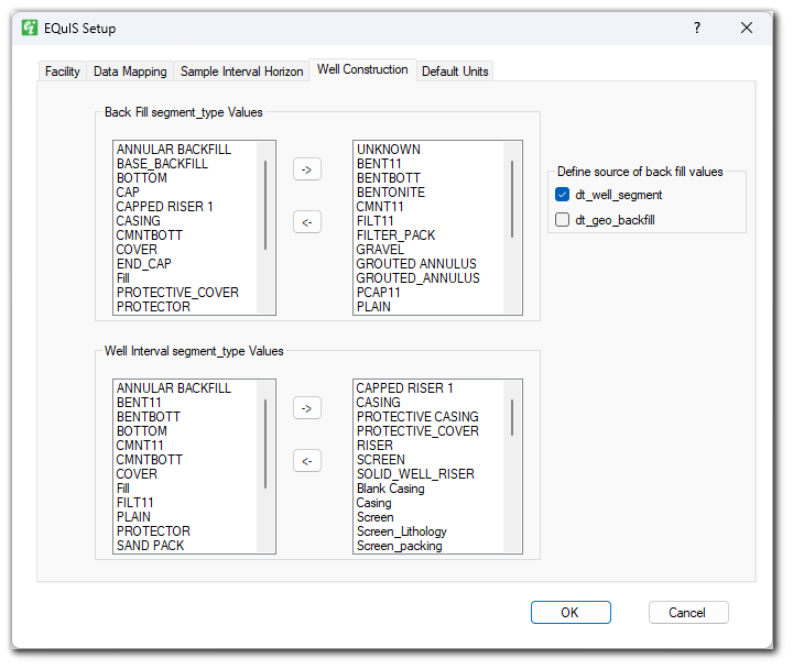 EI-EQuIS_Setup-Well_Construction_Tab