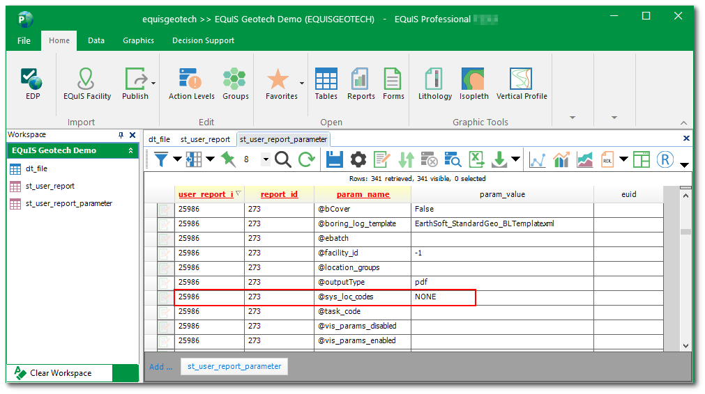 Geo-ST_USER_REPORT_PARAMETER