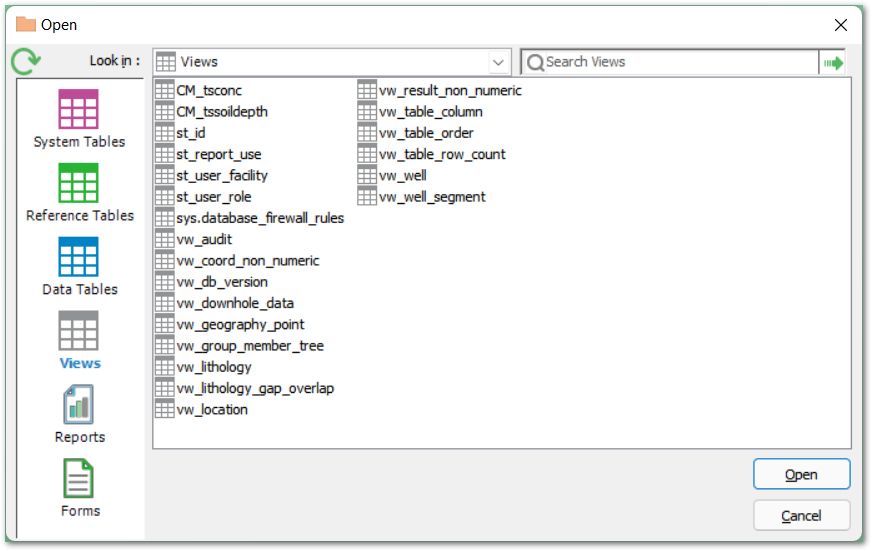 View Tables